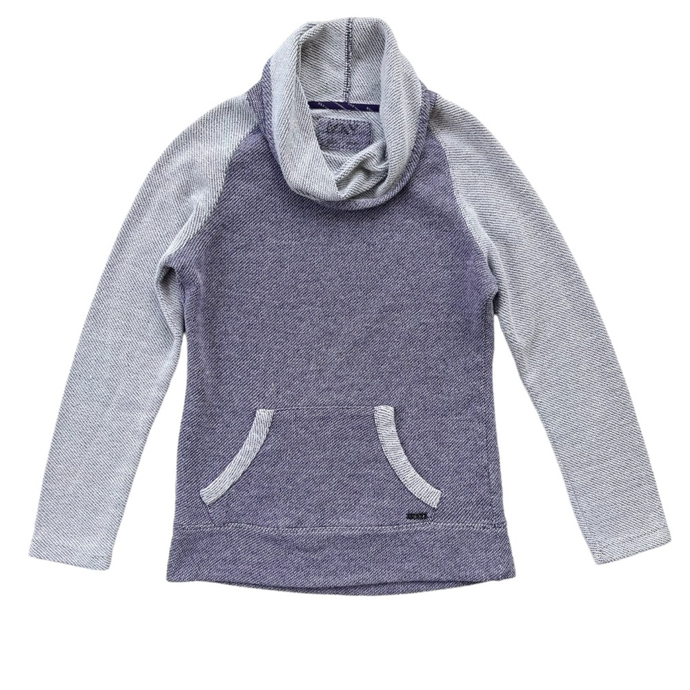 MNY Marc New York Performance Womens S Purple White Cowl Neck Texture Sweatshirt
